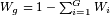 W_g = 1 - \sum_{i=1}^{G}{W_i}